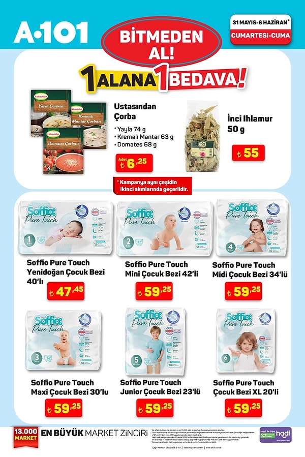 A101 Bitmeden Al'da 1 alana 1 bedava