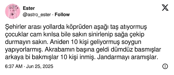 Bahsi geçen olayı @astro_ester adlı kullanıcı şöyle anlattı: